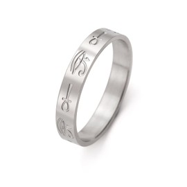 UNIFT Eye of Horus Ankh Cross Rings for Women Men Stainless Steel Ancient Egyptians Symbol Ankh Cross Eye of Horus Rings Amulet Protection Jewelry (silver, 11)