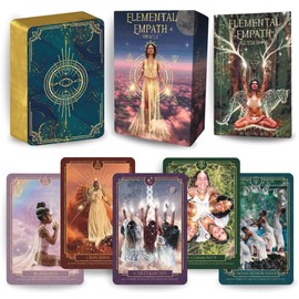 Earth Moon Magick Elemental Empath Oracle Card Set - 52 Cards with Guidebook Promotes Clarity, Spiritual Awakening - Recycled Paper Cards with Guide Book