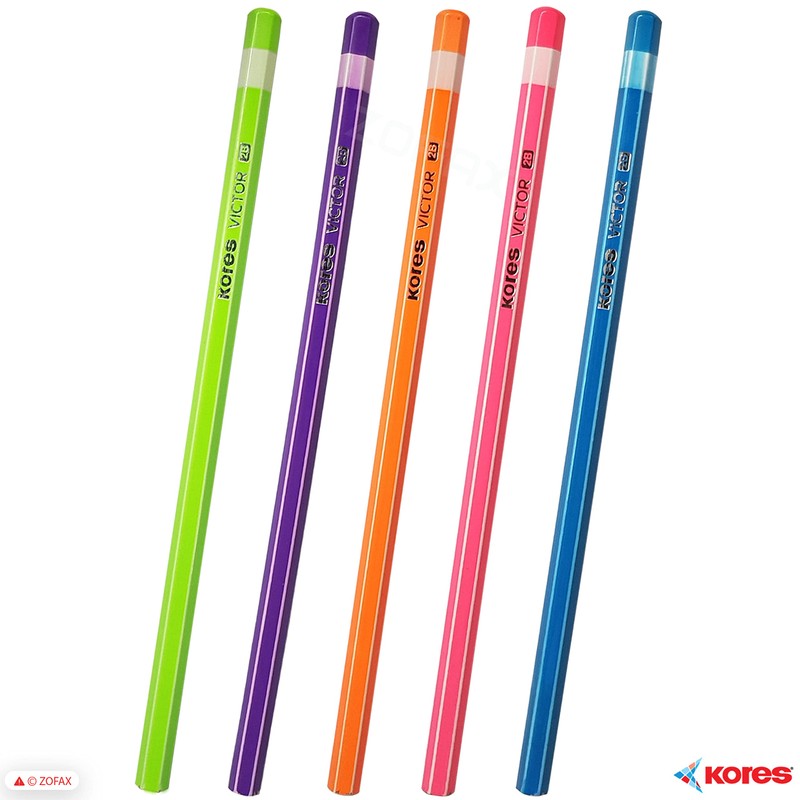 Kores Victor 2B Wooden Hexa Dark Pencils, Pack of 10,