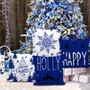Miaikoe Blue Christmas Cushion Covers 50x50 Set of 4 Christmas