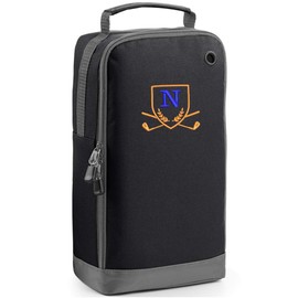 Always Looking Good Golf Shoe Bag with Monogrammed Embroidery Initial Letter Custom Embroidered Golf Boot Bag - Golf Gifts for Men (Black, N)