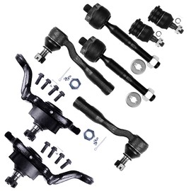 ZENITHIKE 8PCS Suspension Kit Fit 2005 2006 2007 For Toyota For Sequoia [2004 2005 2006 For Toyota For Tundra] Parts Lower Ball Joints Upper Ball Joints Outer Inner Tie Rod Ends K80522 ES80381