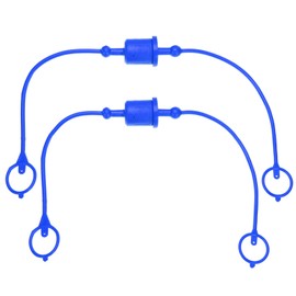 PATIKIL ISO-A 1/2 Hydraulic Coupler Male Dust Cap and Female Plug Cover, 2 Sets Hydraulic Quick Connect Coupling with Retention Ring Keeps Cap Connected to Hose, Blue