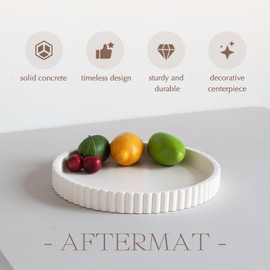 Decorative Tray for Coffee Table Tray Decor, Concrete White Round Tray Home Decor Tray, Table Trays Decorative, Bandejas Decorativas, Centerpiece Tray