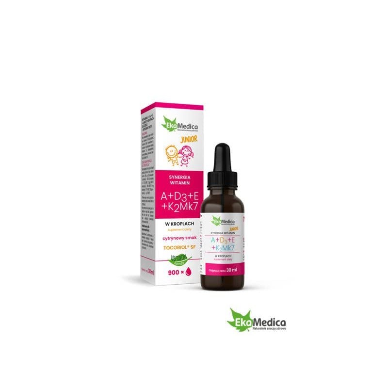 Ekamedica Junior Synergia Witamin A+D3+E+K2Mk7-30 ml