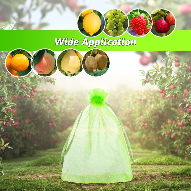 GWHOLE 50pcs 6x8 Inch Fruit Protection Bags, Fruit Cover Mesh