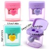 Heart Pencil Sharpener with Container Coloured Sharpener with Tin Cute
