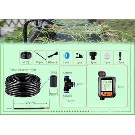 Drip Irrigation Kit,Automatic Garden Watering System with timer, New Quick Connectors And 360-degree Bending Dropper Atomizing Copper Nozzles for Watering System for Garden Plant Lawn Patio. (Timer Ⅱ)
