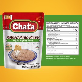 Chata Mexican Refried Pinto Beans, Traditional Style, 15.2 oz (Pack of 3)
