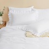 Horbaunal White Ruffle Sheets Queen Size 6 Piece, Fits 16"