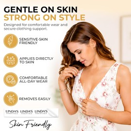 Cinta de doble cara con los mejores diseños, para la ropa y el cuerpo (paquete de 100) Cinta para la piel y la ropa de mujer Cinta para el dobladillo sin coser y sin planchar Cinta transparente y fuerte para todos los tipos y sensibilidad de piel