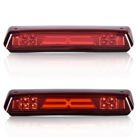 GRAND ORANGE LED Third Brake Light Compatible with Ford F150 2004-2008 /Fit Ford Explorer Sport Trac 2007-2010 /Fit Ford Lobo 2004-2008 Tail Light Assembly Cargo Lamp Red Lens Chrome Housing