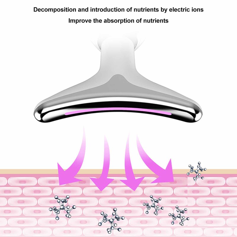 Neck Skin Tightening Lifting Massager Colorful Lights Wrinkle Removal Vibration