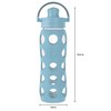 Lifefactory 22-Ounce Active Flip Cap Glass Water Bottle, 22oz, Denim