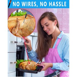 2025 Upgraded Wireless Smart Meat Thermometer with Bluetooth, Esptia Meat Thermometer for The Oven, Grill, BBQ, Kitchen, Smoker, Rotisserie,Compatible with iOS & Android App Control