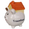 Piggy Bank Dream House Ceramic White 14.5 cm Gift New
