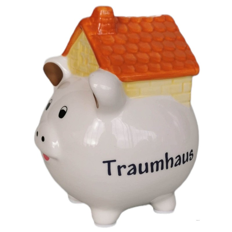 Piggy Bank Dream House Ceramic White 14.5 cm Gift New