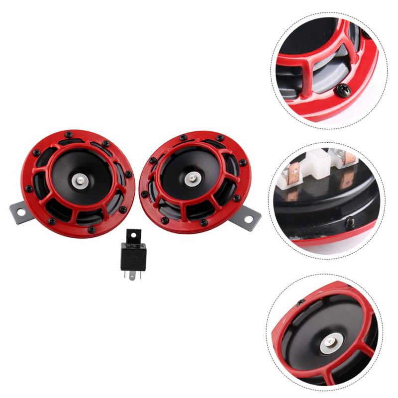 Mikinona Car Horn Set 12v Electric Whistle Horn for Motorcycles