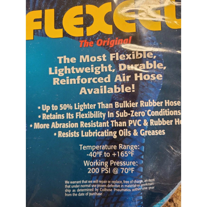 Flexeel PFE6020T High-Pressure Firm Polyurethane Rubber Tubing 3/8" ID, 20