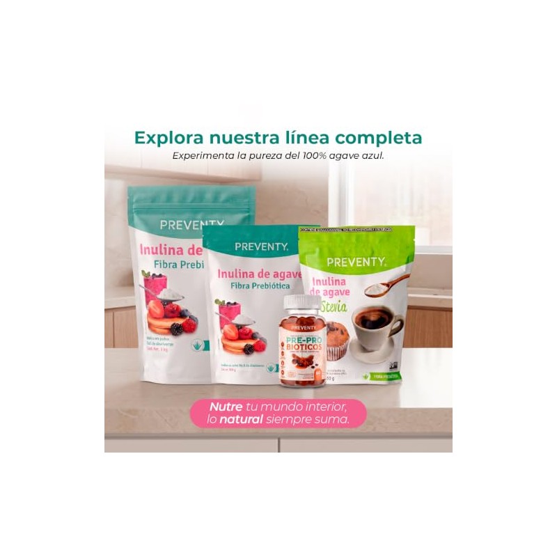STEVIA+INULINA Endulzante con Fibra Prebiótica, Caja 40 Sticks