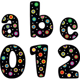 Creative Teaching Press Lowercase Letter Stickers, Dots on Black (4631)