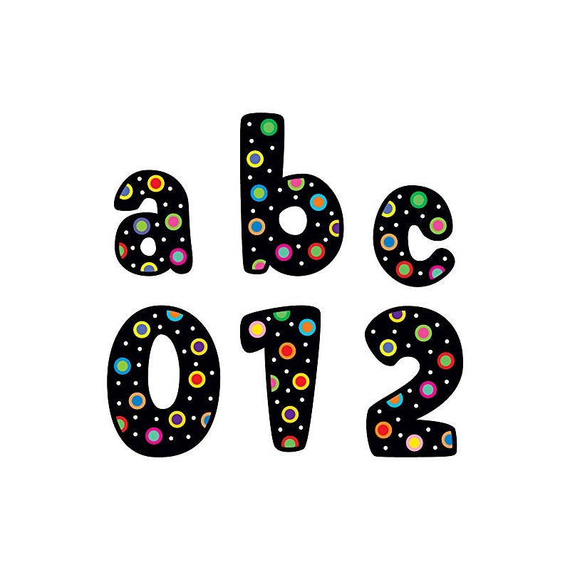 Creative Teaching Press Lowercase Letter Stickers, Dots on Black (4631)