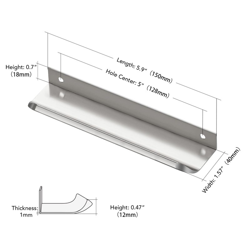 Ravinte Hardware 10 Pack Silver Cabinet Handles, 5.9 Inch (150mm)