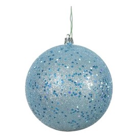 Vickerman 4.75" Plastic Ball Ornaments in Sequin Baby Blue (Set of 4)