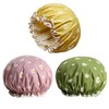 3 Piezas - Gorras para Baño, Reutilizable Gorros para Regadera,