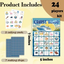Cruise Bingo Game Cards for Adults, Cruise Vacation Bingo Cards Game for Family Holidays Friends Gatherings, Ideal for Cruise Themed Party Game, 24 Players Birthday Party supplies Favors, 002