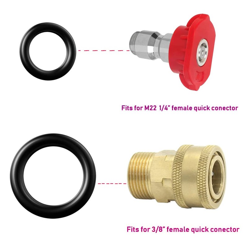 5 Pack Pressure Washer Spray Nozzles Tips + 40 Pcs