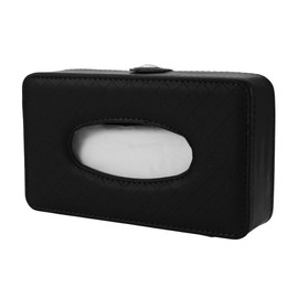 Motoforti Universal Car Tissue Holder Mask Holder Tissues Box Cover Car Backseat Extra Large Tissue Organization, 21x12x5.5cm Faux Leather Black