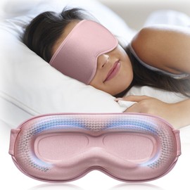FACEMOON Sleep Mask for Women Men - 3D Contoured Cup, Weighted Sleep Mask, Light Blocking, FACEMOON Eye Mask for Sleeping, Soft Memory Foam, Night Shift Nurse, Travel, and Long Flight Essentials(Pink)