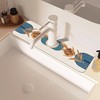 Abstract Blue Minimalistic Sink Faucet Absorbing Mat Sink Splash Guard