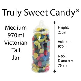 10 Assorted Plastic Sweet Jars, 2 tongs, 50 Bags for Parties, Weddings, Candy Buffet (Pink)