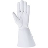 Men's Long Cuff Gauntlets Gloves Piper Drummer Band Gloves (White,