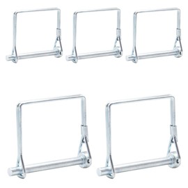 CEEYSEE 5 x Locking Pin 6 mm x 60 mm One Cotter Pin Pipe Folding Pin with Snap Lock Square Galvanised Shackle for Trailers, Tractors, Dumppers, Farm, Lawnmower (F.6 mm x 60 mm)