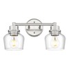 Emak 2-Light Vanity Lights, Brushed Nickel Bathroom Lights Over Mirror