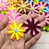 Summer-Ray 40pcs Double Layer Felt Colorful Daisy Laser Cutout Applique