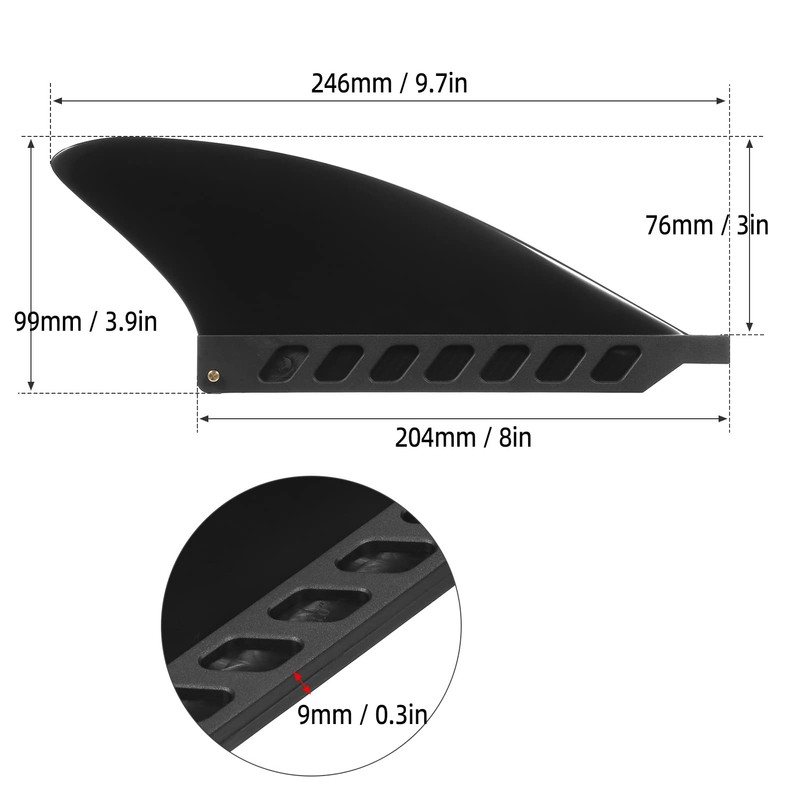 HUIOP surf fins, 4.6 Inch / 3 Inch Surfboard Fin