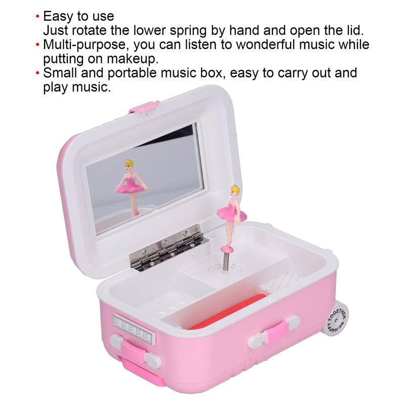 Originality Music Box Cute Luggage Jewelry Box Student Birthday Gift