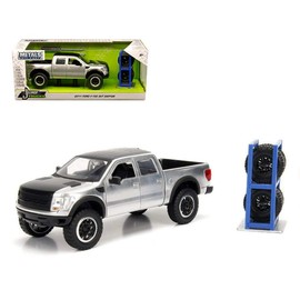 Jada 2011 Ford F-150 SVT Raptor + Set Tyres and Rims Silver Black 1:24 Toys 30198