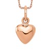 14K Solid Rose Pink Gold Heart Necklace Love Pendant Charm