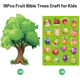 Fancy Land Fruit of The Spirit Craft for Kids Make Your Own Fruit Bible Tree Craft Kits DIY Religious Project for Church School Classroom VBS Activities 16 Sets