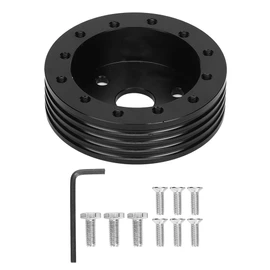 Adaptador de Volante Grant, Adaptador de Volante, Volantes Automotrices, Espaciador de Cubo de Volante de Aluminio de 1 Pulgada para Ruedas de 5 6 Orificios a Adaptador de 3 (Negro)