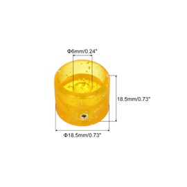 sourcing map Dome Knobs Guitar Knob 6mm Flake Yellow Plastic Volume Tone Control for Electric Guitar Bass with Inner Hexagon Spanner Pack of 3