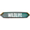 Wildlife Double Pointed Rustic Teal Color Painted Wood Look Magnet