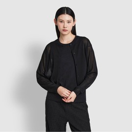 JAJU [JAJU] Women's Sheer Long Sleeve Cardigan 3 Types 1 Select