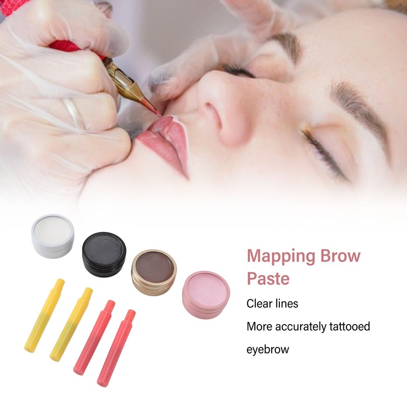 4Pcs Mapping Brow Paste Washable Eyebrows Design Paste White Black