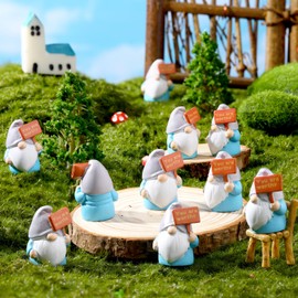 Seenelling 24 Pcs Mini Resin Gnomes Figurine Miniature Tiny Fairy Gnomes Figurine Inspirational Appreciation Gnome Statue with Motivational Word for Office Desk Table Employee Supplies(You Are Worthy)